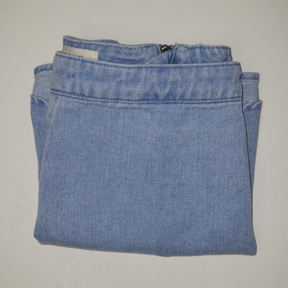 PacSun Scalloped Denim Mini Skirt Women’s Size 26 Light Wash Blue Denim Back Zip - Picture 13 of 14
